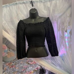 Black love tree tube top with sleeves size S